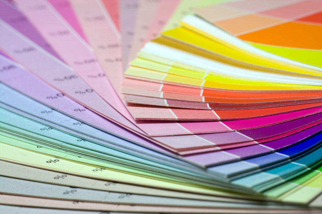 Color print of pantone statistics offset scale